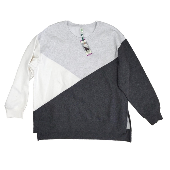 NWT Green Tea Colorblock Cozy Tunic/Sweatshirt - Picture 3 of 9